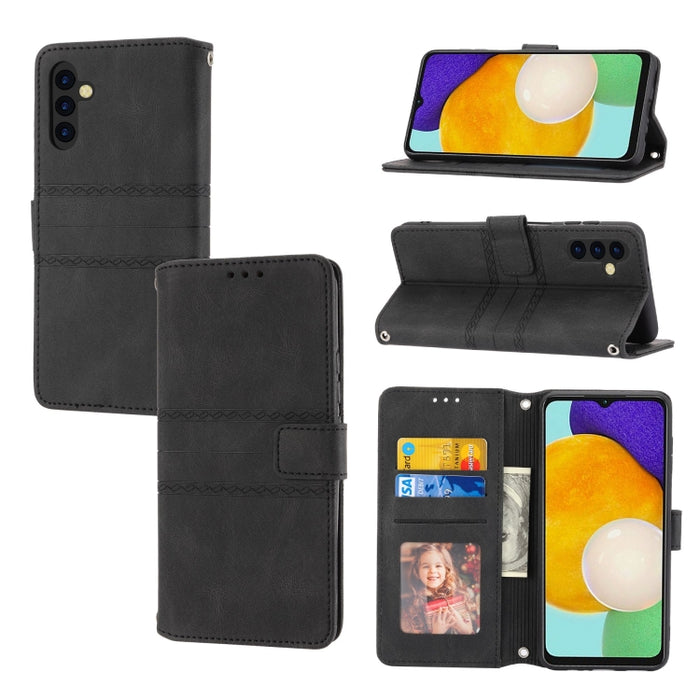 Estuche para teléfono de cuero con rayas en relieve, For Motorola Moto G Play 5G, For Motorola Moto G Stylus 5G 2023, For Xiaomi Redmi Note 12 5G Global, For Xiaomi Redmi Note 12 Pro 5G Global, For Redmi Note 12 Pro+ 5G Global                          ...