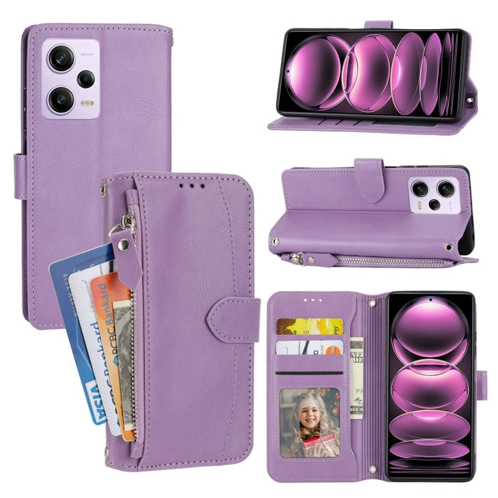 Estuche para teléfono de cuero con cremallera de piel de aceite, For Redmi Note 12 5G Global, For Redmi Note 12 Pro 5G Global, For Redmi Note 12 Pro+ Global, For Redmi Note 12 4G Global, For Xiaomi Redmi 12C, For Samsung Galaxy S23 5G                  ...