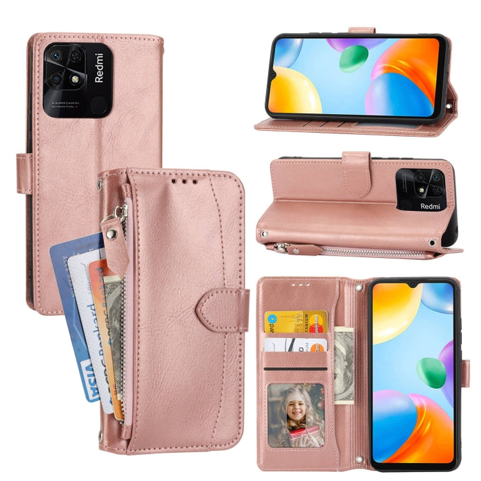 Estuche para teléfono de cuero con cremallera de piel de aceite, For Redmi Note 12 5G Global, For Redmi Note 12 Pro 5G Global, For Redmi Note 12 Pro+ Global, For Redmi Note 12 4G Global, For Xiaomi Redmi 12C, For Samsung Galaxy S23 5G                  ...