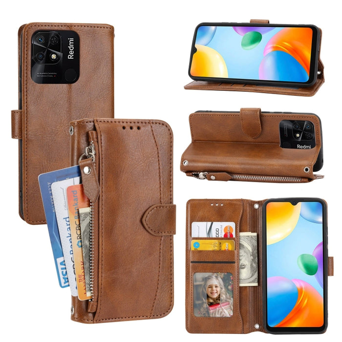 Estuche para teléfono de cuero con cremallera de piel de aceite, For Redmi Note 12 5G Global, For Redmi Note 12 Pro 5G Global, For Redmi Note 12 Pro+ Global, For Redmi Note 12 4G Global, For Xiaomi Redmi 12C, For Samsung Galaxy S23 5G                  ...