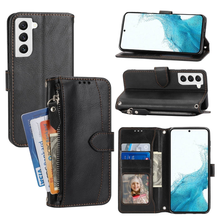 Estuche para teléfono de cuero con cremallera de piel de aceite, For Redmi Note 12 5G Global, For Redmi Note 12 Pro 5G Global, For Redmi Note 12 Pro+ Global, For Redmi Note 12 4G Global, For Xiaomi Redmi 12C, For Samsung Galaxy S23 5G                  ...