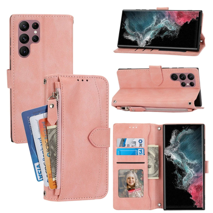 Estuche para teléfono de cuero con cremallera de piel de aceite, For Redmi Note 12 5G Global, For Redmi Note 12 Pro 5G Global, For Redmi Note 12 Pro+ Global, For Redmi Note 12 4G Global, For Xiaomi Redmi 12C, For Samsung Galaxy S23 5G                  ...