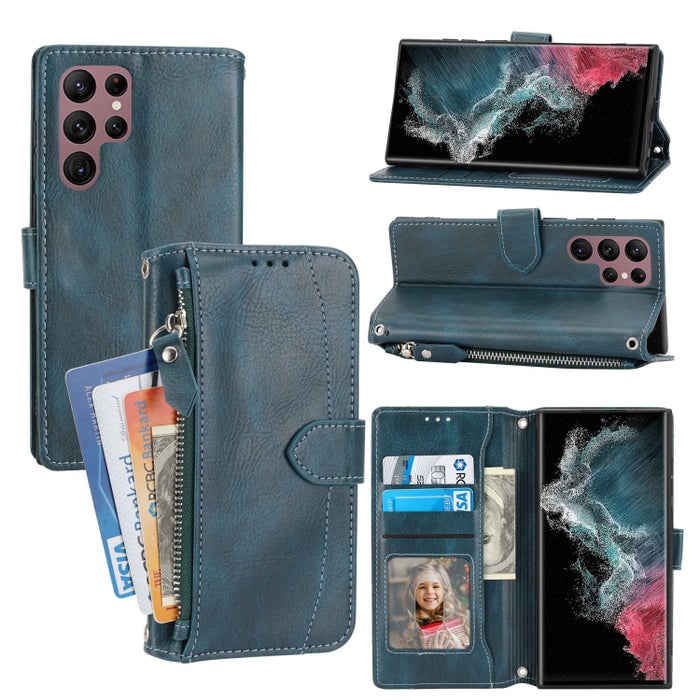 Estuche para teléfono de cuero con cremallera de piel de aceite, For Redmi Note 12 5G Global, For Redmi Note 12 Pro 5G Global, For Redmi Note 12 Pro+ Global, For Redmi Note 12 4G Global, For Xiaomi Redmi 12C, For Samsung Galaxy S23 5G                  ...