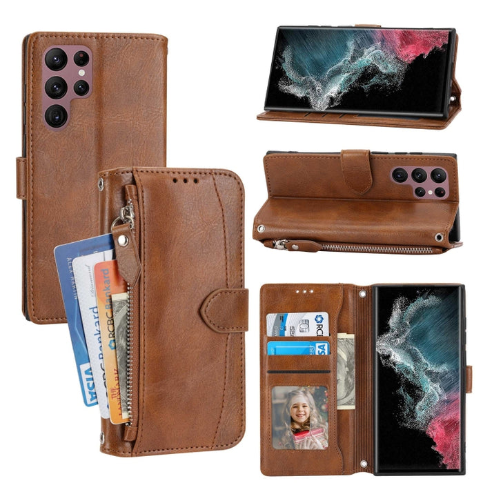 Estuche para teléfono de cuero con cremallera de piel de aceite, For Redmi Note 12 5G Global, For Redmi Note 12 Pro 5G Global, For Redmi Note 12 Pro+ Global, For Redmi Note 12 4G Global, For Xiaomi Redmi 12C, For Samsung Galaxy S23 5G                  ...