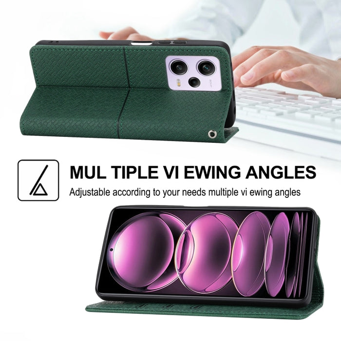 Caja de teléfono de cuero magnético con costura de textura tejida, For Redmi Note 12 5G Global, For Redmi Note 12 Pro 5G Global, For Redmi Note 12 Pro+ Global, For Redmi Note 12 4G Global, For Xiaomi Redmi 12C, For Samsung Galaxy S23 5G                ...
