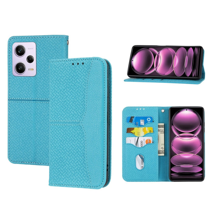 Caja de teléfono de cuero magnético con costura de textura tejida, For Redmi Note 12 5G Global, For Redmi Note 12 Pro 5G Global, For Redmi Note 12 Pro+ Global, For Redmi Note 12 4G Global, For Xiaomi Redmi 12C, For Samsung Galaxy S23 5G                ...