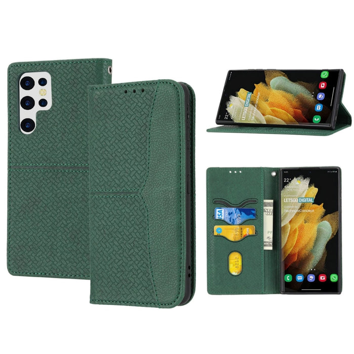 Caja de teléfono de cuero magnético con costura de textura tejida, For Redmi Note 12 5G Global, For Redmi Note 12 Pro 5G Global, For Redmi Note 12 Pro+ Global, For Redmi Note 12 4G Global, For Xiaomi Redmi 12C, For Samsung Galaxy S23 5G                ...