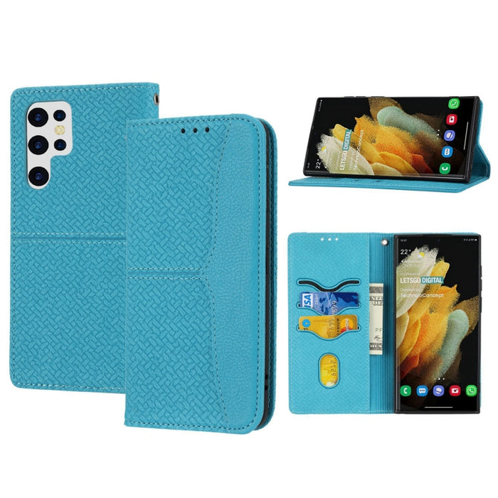 Caja de teléfono de cuero magnético con costura de textura tejida, For Redmi Note 12 5G Global, For Redmi Note 12 Pro 5G Global, For Redmi Note 12 Pro+ Global, For Redmi Note 12 4G Global, For Xiaomi Redmi 12C, For Samsung Galaxy S23 5G                ...