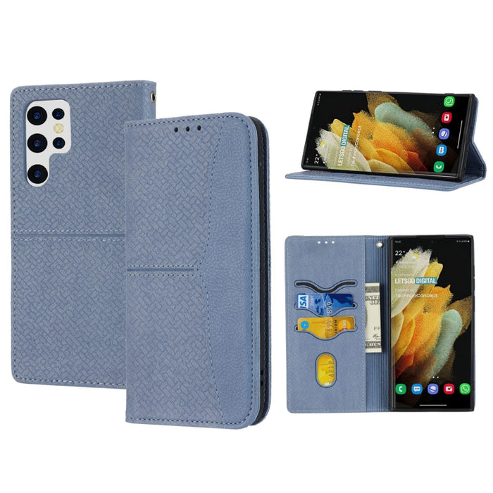 Caja de teléfono de cuero magnético con costura de textura tejida, For Redmi Note 12 5G Global, For Redmi Note 12 Pro 5G Global, For Redmi Note 12 Pro+ Global, For Redmi Note 12 4G Global, For Xiaomi Redmi 12C, For Samsung Galaxy S23 5G                ...