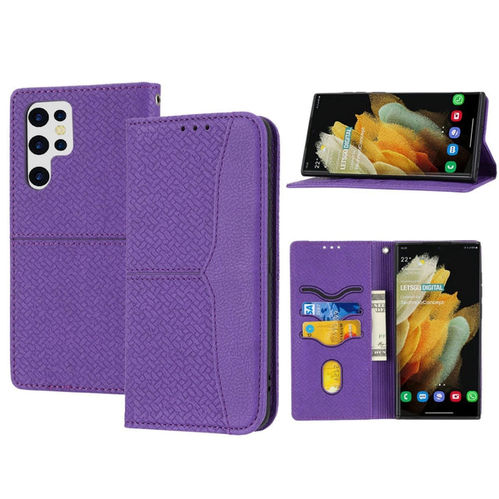 Caja de teléfono de cuero magnético con costura de textura tejida, For Redmi Note 12 5G Global, For Redmi Note 12 Pro 5G Global, For Redmi Note 12 Pro+ Global, For Redmi Note 12 4G Global, For Xiaomi Redmi 12C, For Samsung Galaxy S23 5G                ...