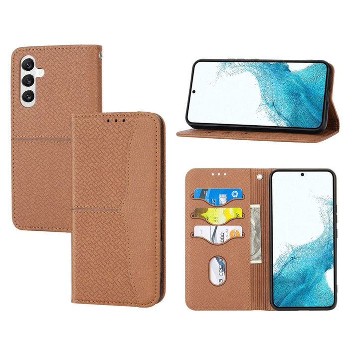 Caja de teléfono de cuero magnético con costura de textura tejida, For Redmi Note 12 5G Global, For Redmi Note 12 Pro 5G Global, For Redmi Note 12 Pro+ Global, For Redmi Note 12 4G Global, For Xiaomi Redmi 12C, For Samsung Galaxy S23 5G                ...