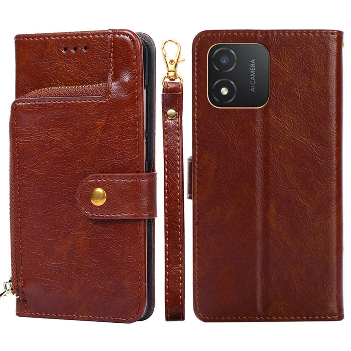 Funda de cuero con cremallera para teléfono, For Honor X5 4G, For Honor X40, For OnePlus Ace 2V 5G