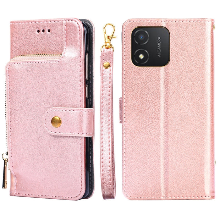 Funda de cuero con cremallera para teléfono, For Honor X5 4G, For Honor X40, For OnePlus Ace 2V 5G