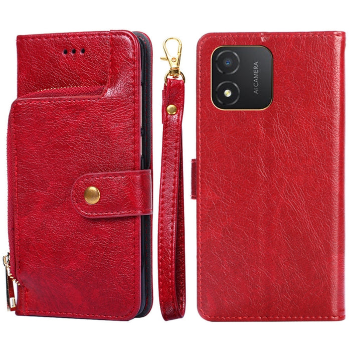 Funda de cuero con cremallera para teléfono, For Honor X5 4G, For Honor X40, For OnePlus Ace 2V 5G