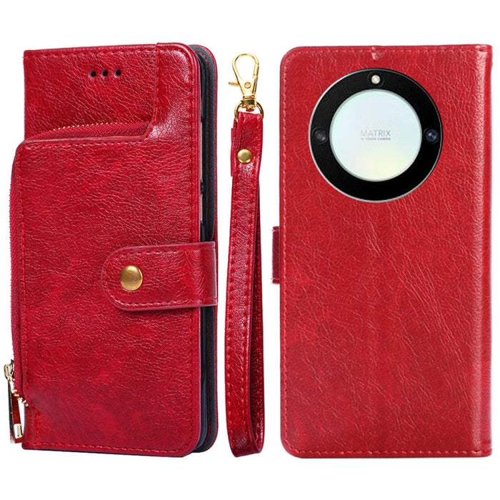 Funda de cuero con cremallera para teléfono, For Honor X5 4G, For Honor X40, For OnePlus Ace 2V 5G