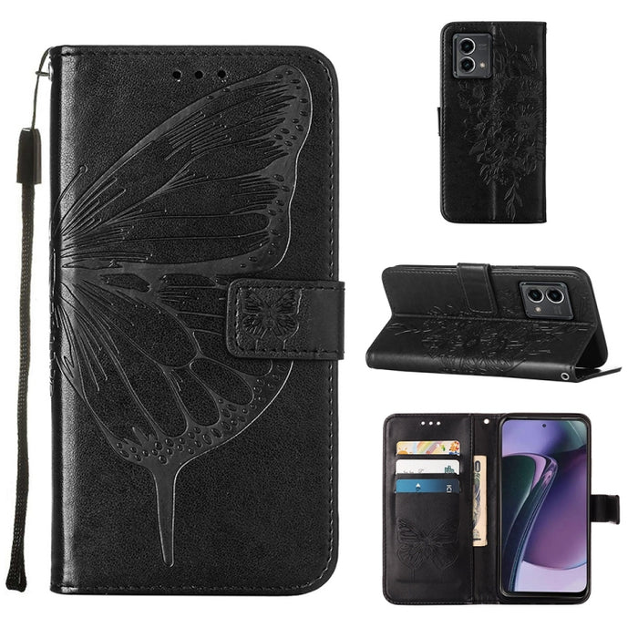 Estuche para teléfono de cuero con mariposa en relieve, For OnePlus Ace 2 5G / 11R 5G, For Motorola Moto G Stylus 5G 2023, For Realme 10 4G, For Realme 10 Pro 5G, For Realme 10 Pro+ 5G, For Realme C55, For Realme GT Neo 5 5G / GT3                      ...