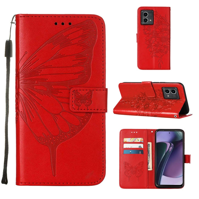 Estuche para teléfono de cuero con mariposa en relieve, For OnePlus Ace 2 5G / 11R 5G, For Motorola Moto G Stylus 5G 2023, For Realme 10 4G, For Realme 10 Pro 5G, For Realme 10 Pro+ 5G, For Realme C55, For Realme GT Neo 5 5G / GT3                      ...