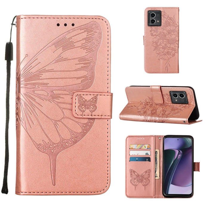 Estuche para teléfono de cuero con mariposa en relieve, For OnePlus Ace 2 5G / 11R 5G, For Motorola Moto G Stylus 5G 2023, For Realme 10 4G, For Realme 10 Pro 5G, For Realme 10 Pro+ 5G, For Realme C55, For Realme GT Neo 5 5G / GT3                      ...