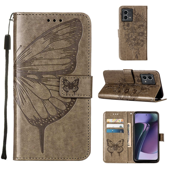 Estuche para teléfono de cuero con mariposa en relieve, For OnePlus Ace 2 5G / 11R 5G, For Motorola Moto G Stylus 5G 2023, For Realme 10 4G, For Realme 10 Pro 5G, For Realme 10 Pro+ 5G, For Realme C55, For Realme GT Neo 5 5G / GT3                      ...