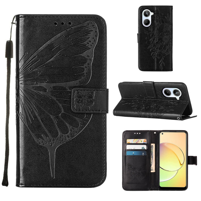 Estuche para teléfono de cuero con mariposa en relieve, For OnePlus Ace 2 5G / 11R 5G, For Motorola Moto G Stylus 5G 2023, For Realme 10 4G, For Realme 10 Pro 5G, For Realme 10 Pro+ 5G, For Realme C55, For Realme GT Neo 5 5G / GT3                      ...