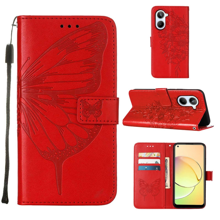 Estuche para teléfono de cuero con mariposa en relieve, For OnePlus Ace 2 5G / 11R 5G, For Motorola Moto G Stylus 5G 2023, For Realme 10 4G, For Realme 10 Pro 5G, For Realme 10 Pro+ 5G, For Realme C55, For Realme GT Neo 5 5G / GT3                      ...
