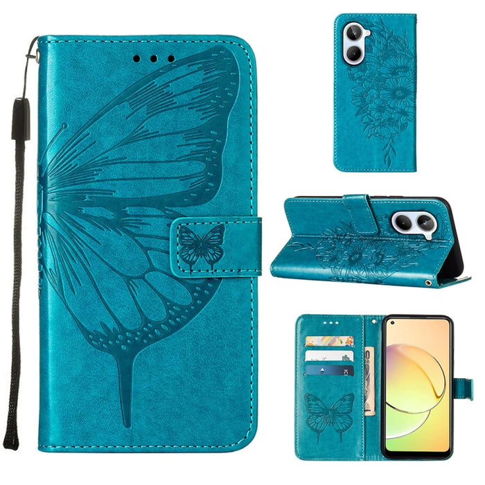 Estuche para teléfono de cuero con mariposa en relieve, For OnePlus Ace 2 5G / 11R 5G, For Motorola Moto G Stylus 5G 2023, For Realme 10 4G, For Realme 10 Pro 5G, For Realme 10 Pro+ 5G, For Realme C55, For Realme GT Neo 5 5G / GT3                      ...