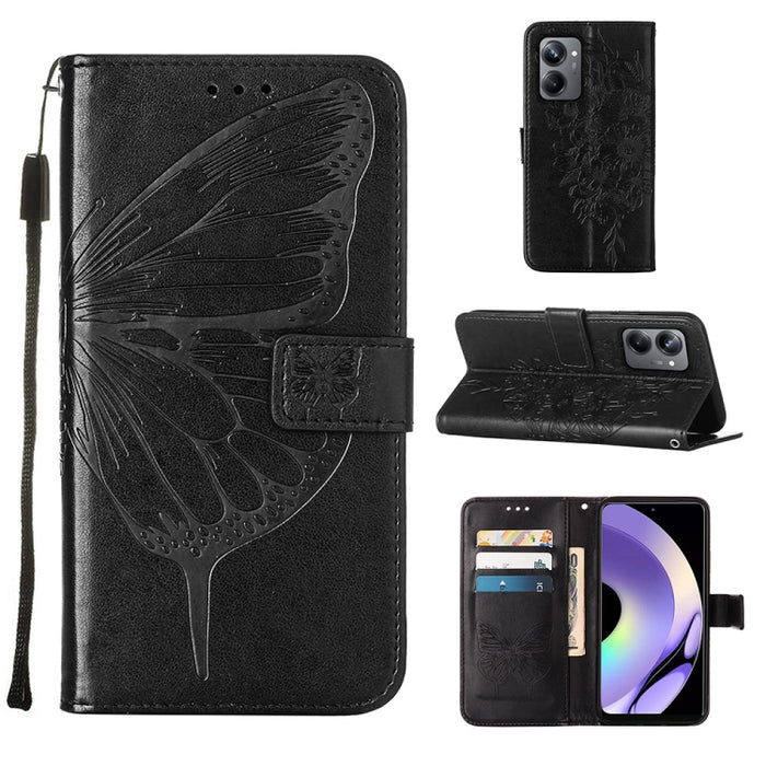 Estuche para teléfono de cuero con mariposa en relieve, For OnePlus Ace 2 5G / 11R 5G, For Motorola Moto G Stylus 5G 2023, For Realme 10 4G, For Realme 10 Pro 5G, For Realme 10 Pro+ 5G, For Realme C55, For Realme GT Neo 5 5G / GT3                      ...