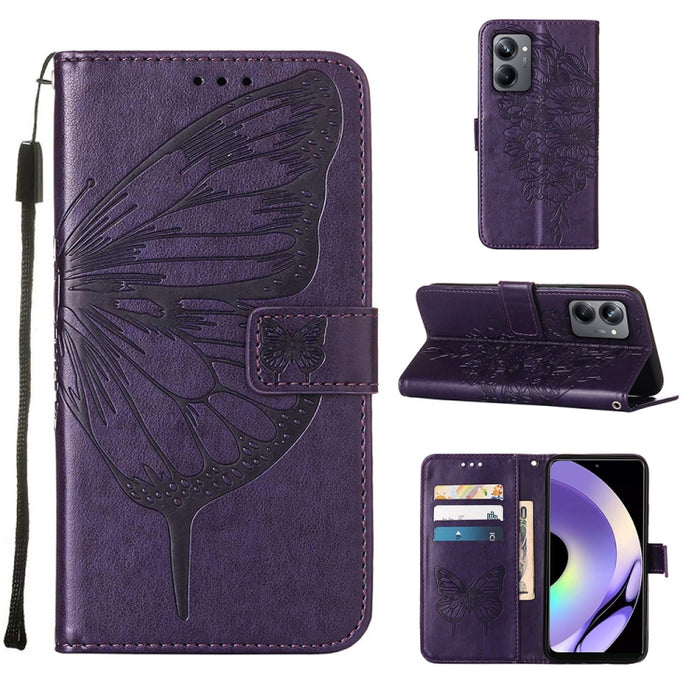 Estuche para teléfono de cuero con mariposa en relieve, For OnePlus Ace 2 5G / 11R 5G, For Motorola Moto G Stylus 5G 2023, For Realme 10 4G, For Realme 10 Pro 5G, For Realme 10 Pro+ 5G, For Realme C55, For Realme GT Neo 5 5G / GT3                      ...