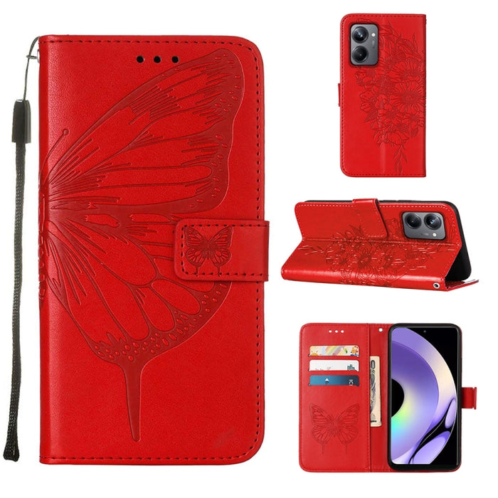 Estuche para teléfono de cuero con mariposa en relieve, For OnePlus Ace 2 5G / 11R 5G, For Motorola Moto G Stylus 5G 2023, For Realme 10 4G, For Realme 10 Pro 5G, For Realme 10 Pro+ 5G, For Realme C55, For Realme GT Neo 5 5G / GT3                      ...