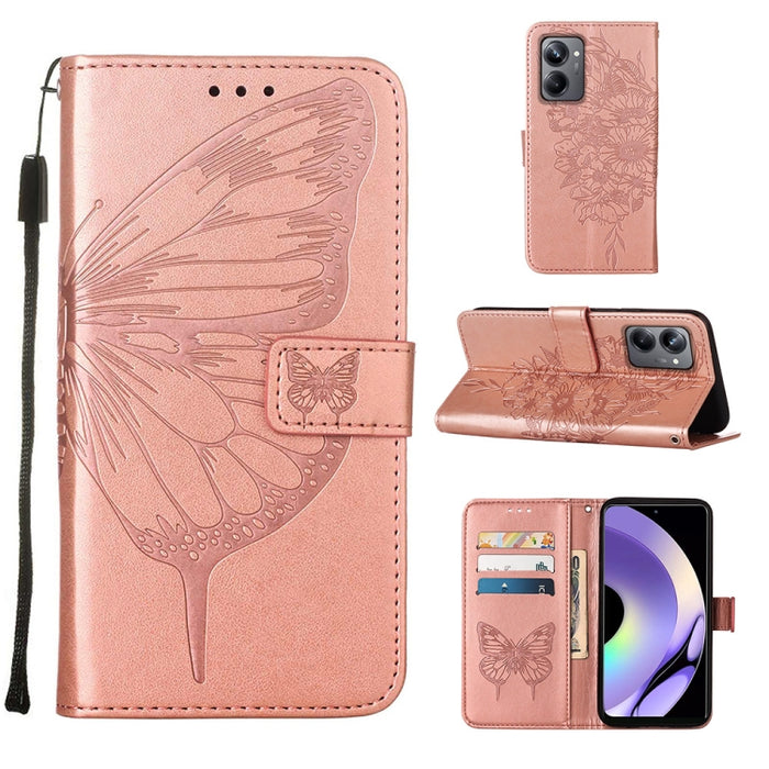 Estuche para teléfono de cuero con mariposa en relieve, For OnePlus Ace 2 5G / 11R 5G, For Motorola Moto G Stylus 5G 2023, For Realme 10 4G, For Realme 10 Pro 5G, For Realme 10 Pro+ 5G, For Realme C55, For Realme GT Neo 5 5G / GT3                      ...