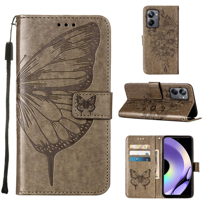 Estuche para teléfono de cuero con mariposa en relieve, For OnePlus Ace 2 5G / 11R 5G, For Motorola Moto G Stylus 5G 2023, For Realme 10 4G, For Realme 10 Pro 5G, For Realme 10 Pro+ 5G, For Realme C55, For Realme GT Neo 5 5G / GT3                      ...