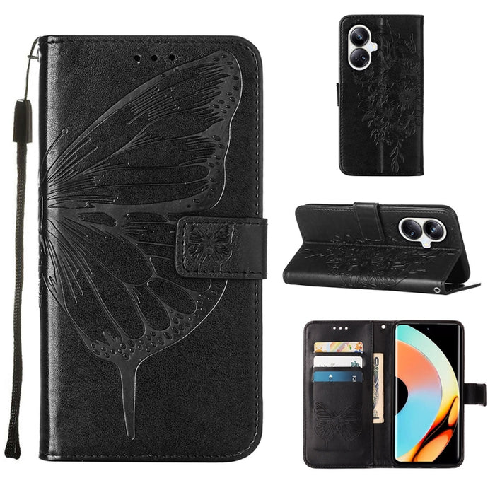 Estuche para teléfono de cuero con mariposa en relieve, For OnePlus Ace 2 5G / 11R 5G, For Motorola Moto G Stylus 5G 2023, For Realme 10 4G, For Realme 10 Pro 5G, For Realme 10 Pro+ 5G, For Realme C55, For Realme GT Neo 5 5G / GT3                      ...