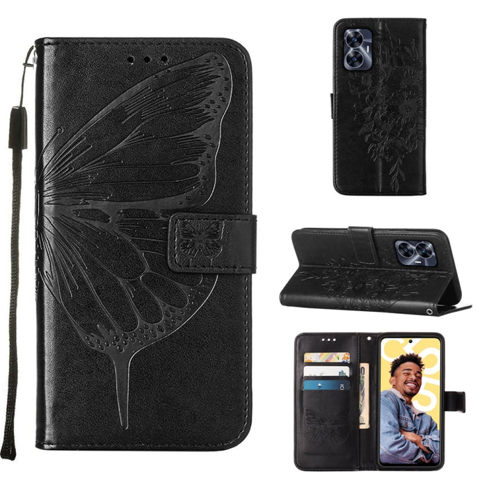 Estuche para teléfono de cuero con mariposa en relieve, For OnePlus Ace 2 5G / 11R 5G, For Motorola Moto G Stylus 5G 2023, For Realme 10 4G, For Realme 10 Pro 5G, For Realme 10 Pro+ 5G, For Realme C55, For Realme GT Neo 5 5G / GT3                      ...