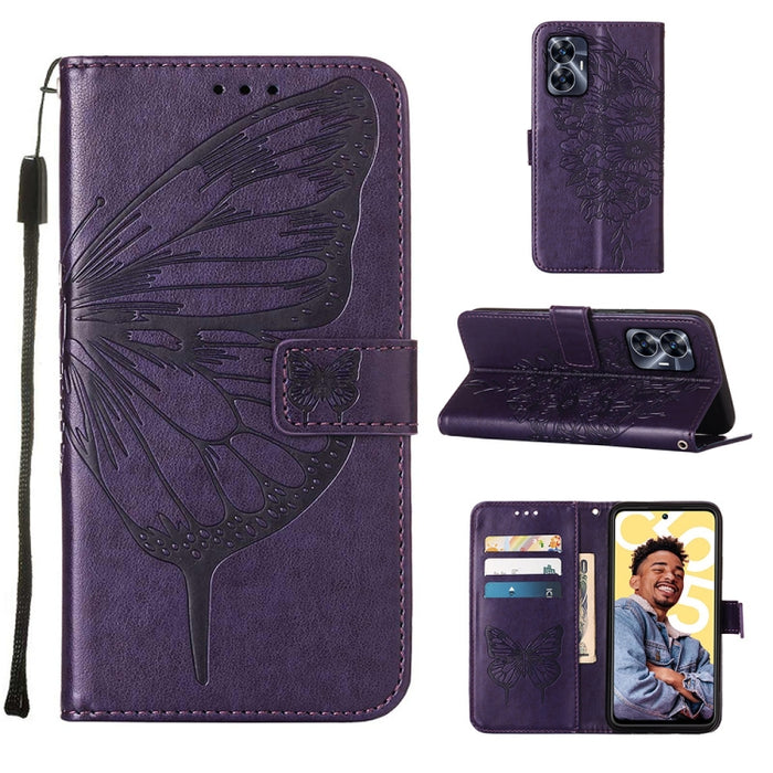 Estuche para teléfono de cuero con mariposa en relieve, For OnePlus Ace 2 5G / 11R 5G, For Motorola Moto G Stylus 5G 2023, For Realme 10 4G, For Realme 10 Pro 5G, For Realme 10 Pro+ 5G, For Realme C55, For Realme GT Neo 5 5G / GT3                      ...