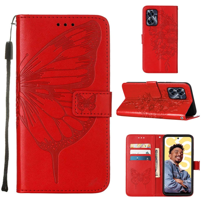 Estuche para teléfono de cuero con mariposa en relieve, For OnePlus Ace 2 5G / 11R 5G, For Motorola Moto G Stylus 5G 2023, For Realme 10 4G, For Realme 10 Pro 5G, For Realme 10 Pro+ 5G, For Realme C55, For Realme GT Neo 5 5G / GT3                      ...