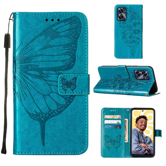 Estuche para teléfono de cuero con mariposa en relieve, For OnePlus Ace 2 5G / 11R 5G, For Motorola Moto G Stylus 5G 2023, For Realme 10 4G, For Realme 10 Pro 5G, For Realme 10 Pro+ 5G, For Realme C55, For Realme GT Neo 5 5G / GT3                      ...