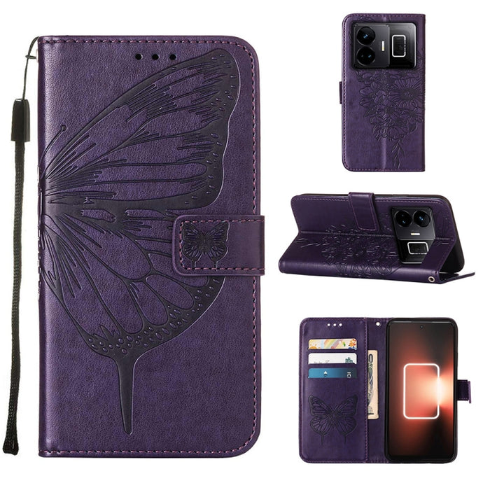 Estuche para teléfono de cuero con mariposa en relieve, For OnePlus Ace 2 5G / 11R 5G, For Motorola Moto G Stylus 5G 2023, For Realme 10 4G, For Realme 10 Pro 5G, For Realme 10 Pro+ 5G, For Realme C55, For Realme GT Neo 5 5G / GT3                      ...