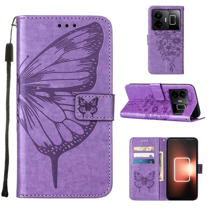 Estuche para teléfono de cuero con mariposa en relieve, For OnePlus Ace 2 5G / 11R 5G, For Motorola Moto G Stylus 5G 2023, For Realme 10 4G, For Realme 10 Pro 5G, For Realme 10 Pro+ 5G, For Realme C55, For Realme GT Neo 5 5G / GT3                      ...