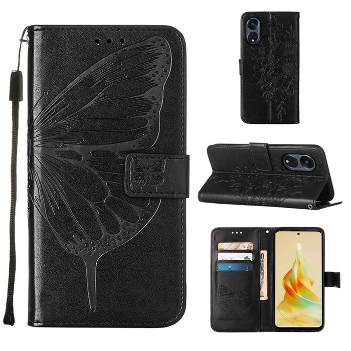 Estuche para teléfono de cuero con mariposa en relieve, For OnePlus Ace 2 5G / 11R 5G, For Motorola Moto G Stylus 5G 2023, For Realme 10 4G, For Realme 10 Pro 5G, For Realme 10 Pro+ 5G, For Realme C55, For Realme GT Neo 5 5G / GT3                      ...