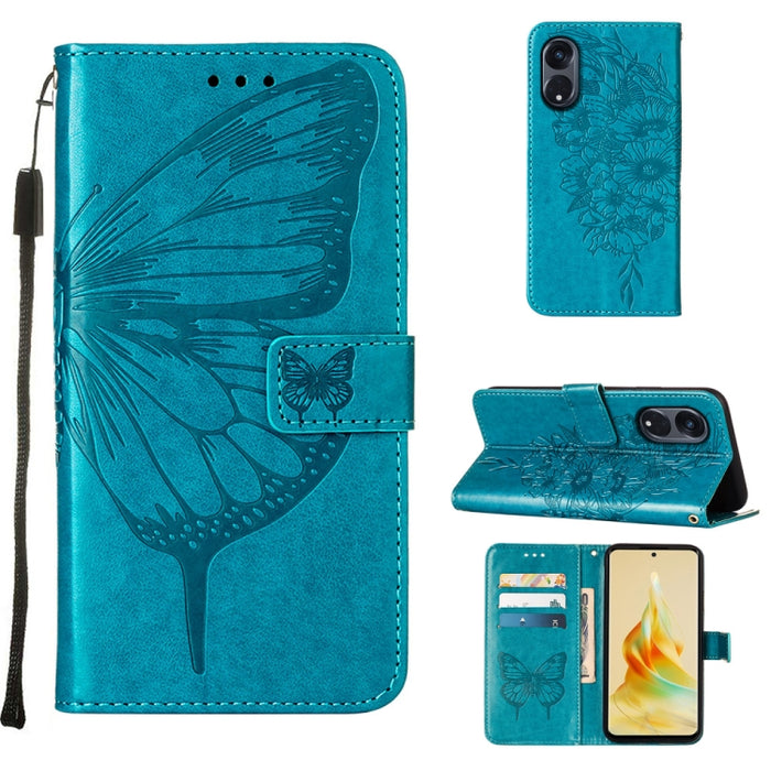 Estuche para teléfono de cuero con mariposa en relieve, For OnePlus Ace 2 5G / 11R 5G, For Motorola Moto G Stylus 5G 2023, For Realme 10 4G, For Realme 10 Pro 5G, For Realme 10 Pro+ 5G, For Realme C55, For Realme GT Neo 5 5G / GT3                      ...