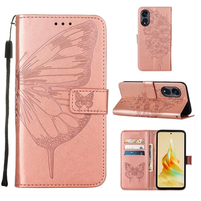 Estuche para teléfono de cuero con mariposa en relieve, For OnePlus Ace 2 5G / 11R 5G, For Motorola Moto G Stylus 5G 2023, For Realme 10 4G, For Realme 10 Pro 5G, For Realme 10 Pro+ 5G, For Realme C55, For Realme GT Neo 5 5G / GT3                      ...