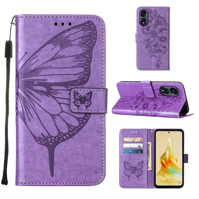 Estuche para teléfono de cuero con mariposa en relieve, For OnePlus Ace 2 5G / 11R 5G, For Motorola Moto G Stylus 5G 2023, For Realme 10 4G, For Realme 10 Pro 5G, For Realme 10 Pro+ 5G, For Realme C55, For Realme GT Neo 5 5G / GT3                      ...