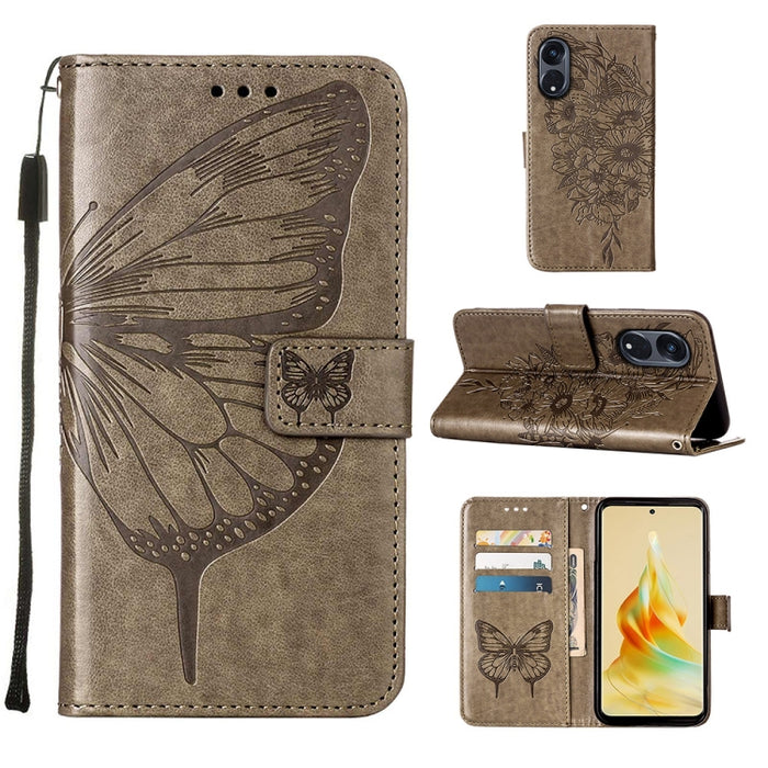 Estuche para teléfono de cuero con mariposa en relieve, For OnePlus Ace 2 5G / 11R 5G, For Motorola Moto G Stylus 5G 2023, For Realme 10 4G, For Realme 10 Pro 5G, For Realme 10 Pro+ 5G, For Realme C55, For Realme GT Neo 5 5G / GT3                      ...