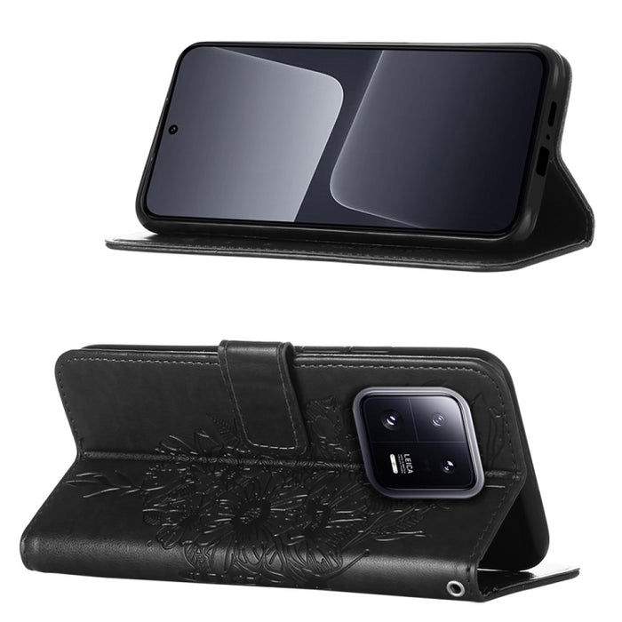 Estuche para teléfono de cuero con mariposa en relieve, For Xiaomi 13 Pro, For Xiaomi Poco X5 Pro 5G / Redmi Note 12 Pro Speed