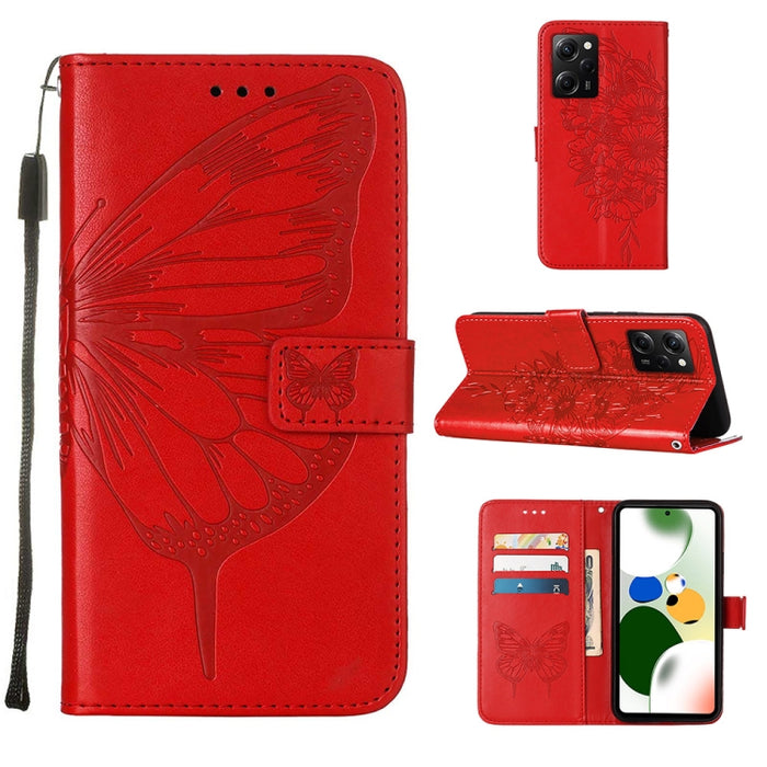 Estuche para teléfono de cuero con mariposa en relieve, For Xiaomi 13 Pro, For Xiaomi Poco X5 Pro 5G / Redmi Note 12 Pro Speed