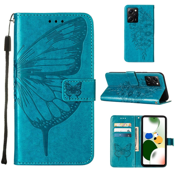 Estuche para teléfono de cuero con mariposa en relieve, For Xiaomi 13 Pro, For Xiaomi Poco X5 Pro 5G / Redmi Note 12 Pro Speed