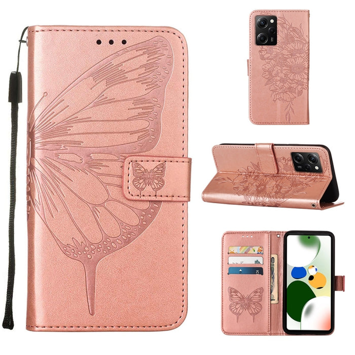 Estuche para teléfono de cuero con mariposa en relieve, For Xiaomi 13 Pro, For Xiaomi Poco X5 Pro 5G / Redmi Note 12 Pro Speed