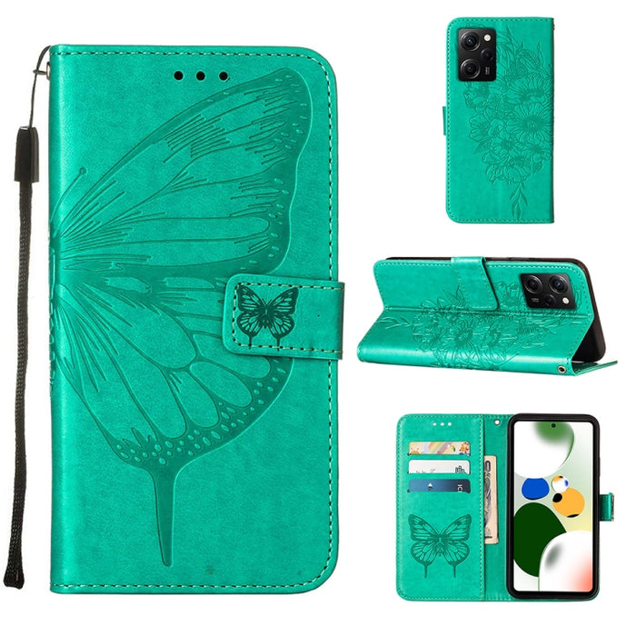 Estuche para teléfono de cuero con mariposa en relieve, For Xiaomi 13 Pro, For Xiaomi Poco X5 Pro 5G / Redmi Note 12 Pro Speed