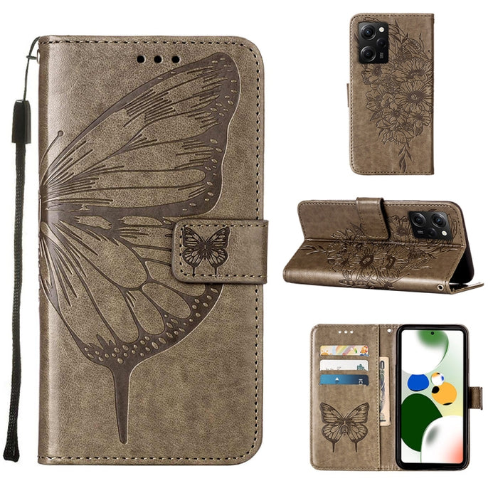 Estuche para teléfono de cuero con mariposa en relieve, For Xiaomi 13 Pro, For Xiaomi Poco X5 Pro 5G / Redmi Note 12 Pro Speed