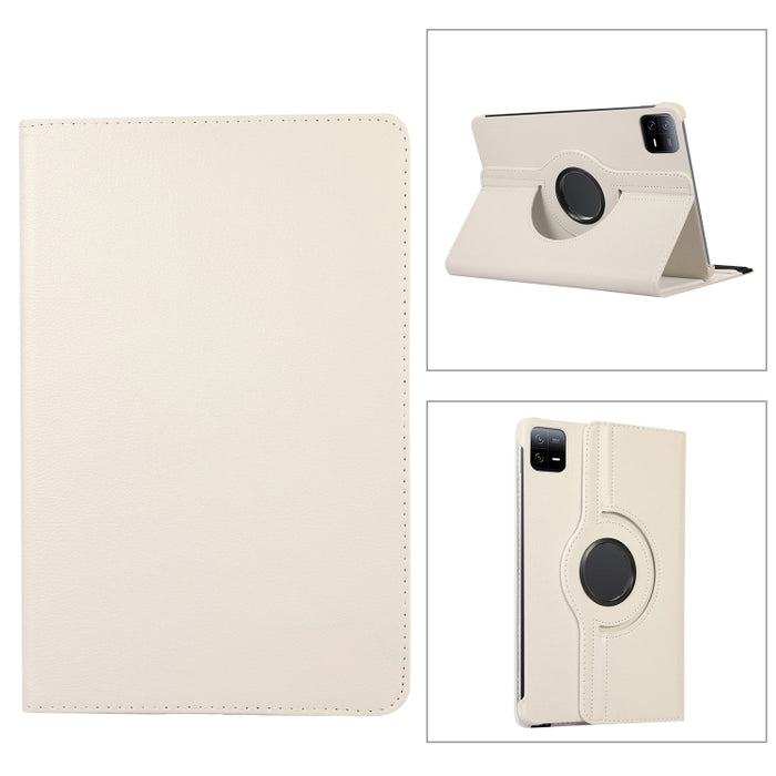 Estuche para tableta de cuero con textura Litchi con rotación de 360 grados, For Xiaomi Pad 6 / Pad 6 Pro